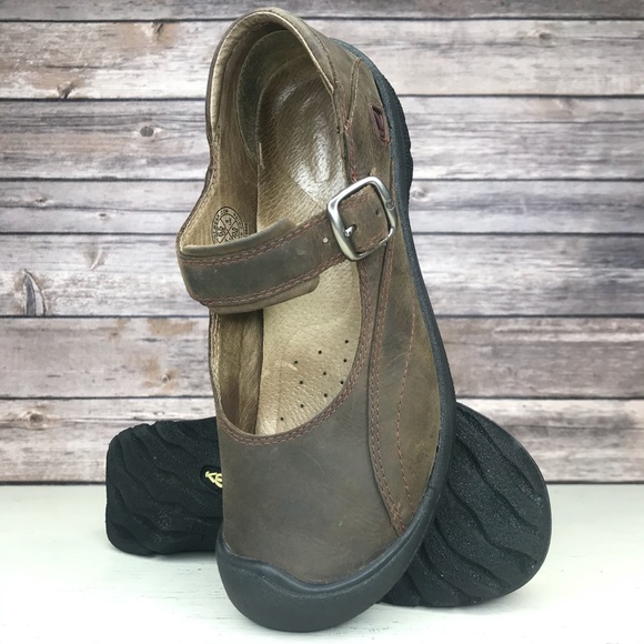 Keen Mary Jane Brown Leather Nubuck Shoes Sandals - Picture 2 of 8